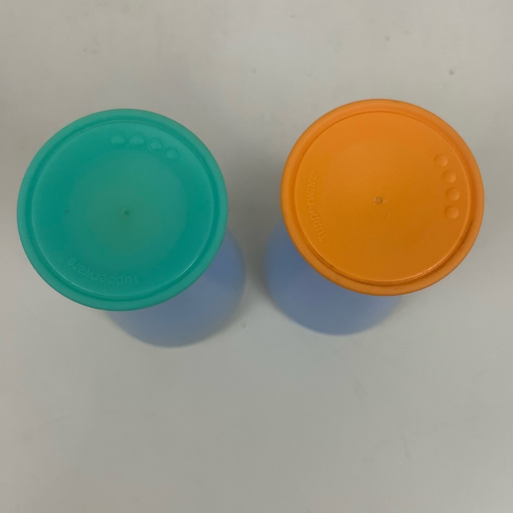 Vintage Tupperware Impressions Salt and Pepper Shakers Green Orange Blue Set - Picture 5 of 16